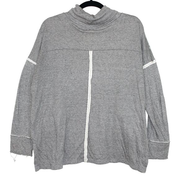 Free People Grey Turtle Neck Long Sleeve Top XS - Picture 4 of 7